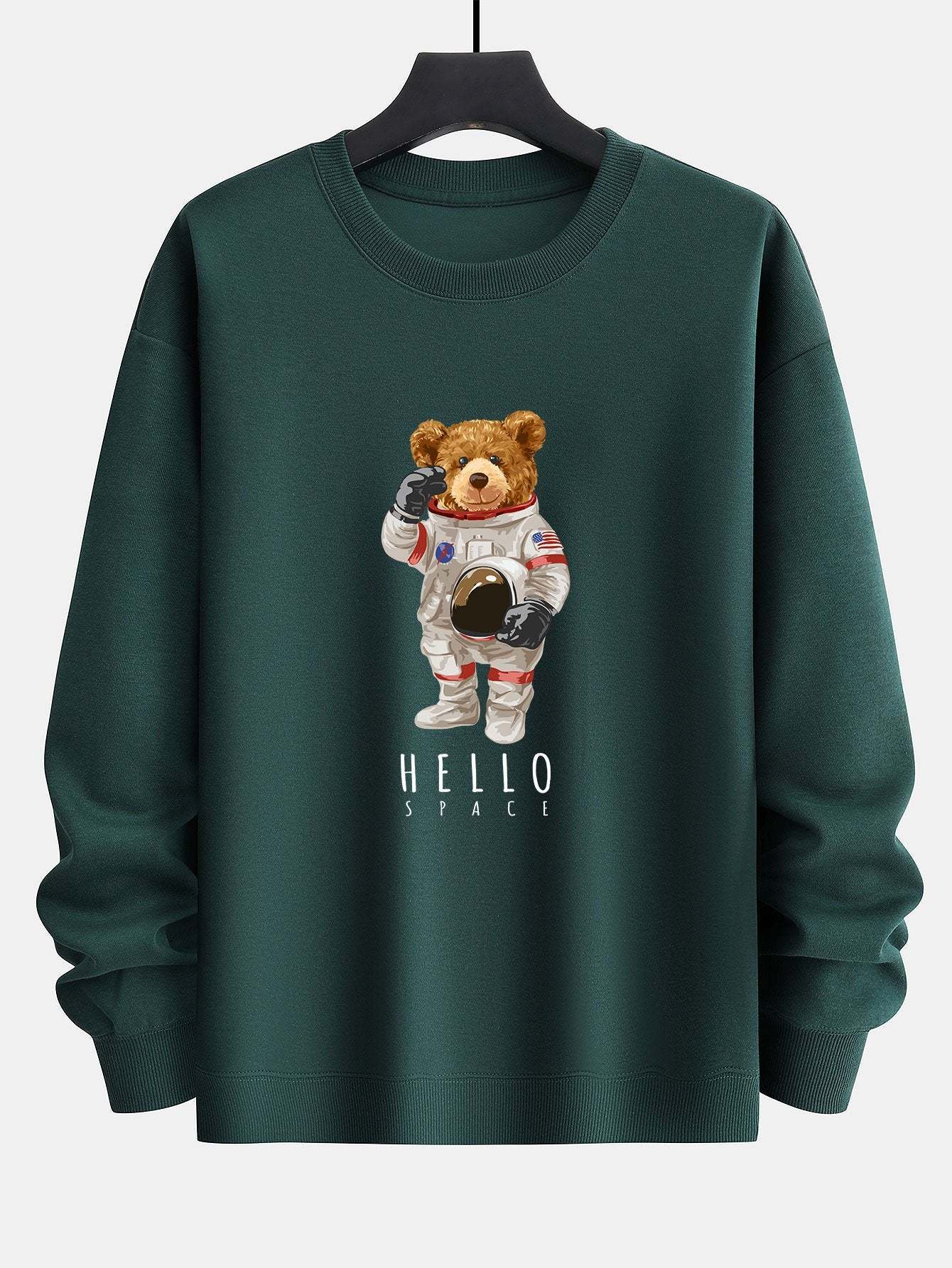 Astronaut Bear Print Relax Fit Sweatshirt-Mitchell Shoes