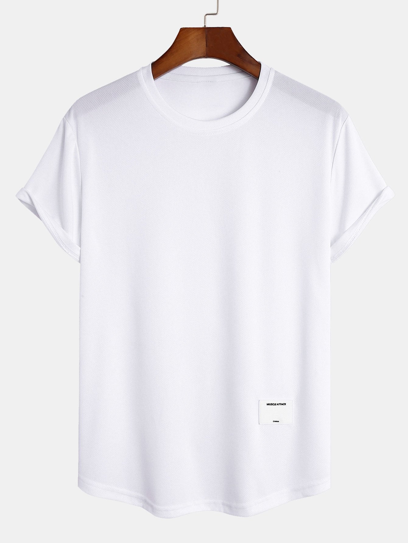 Muscle Fit Arc Hem Mesh T-Shirt-Mitchell Shoes