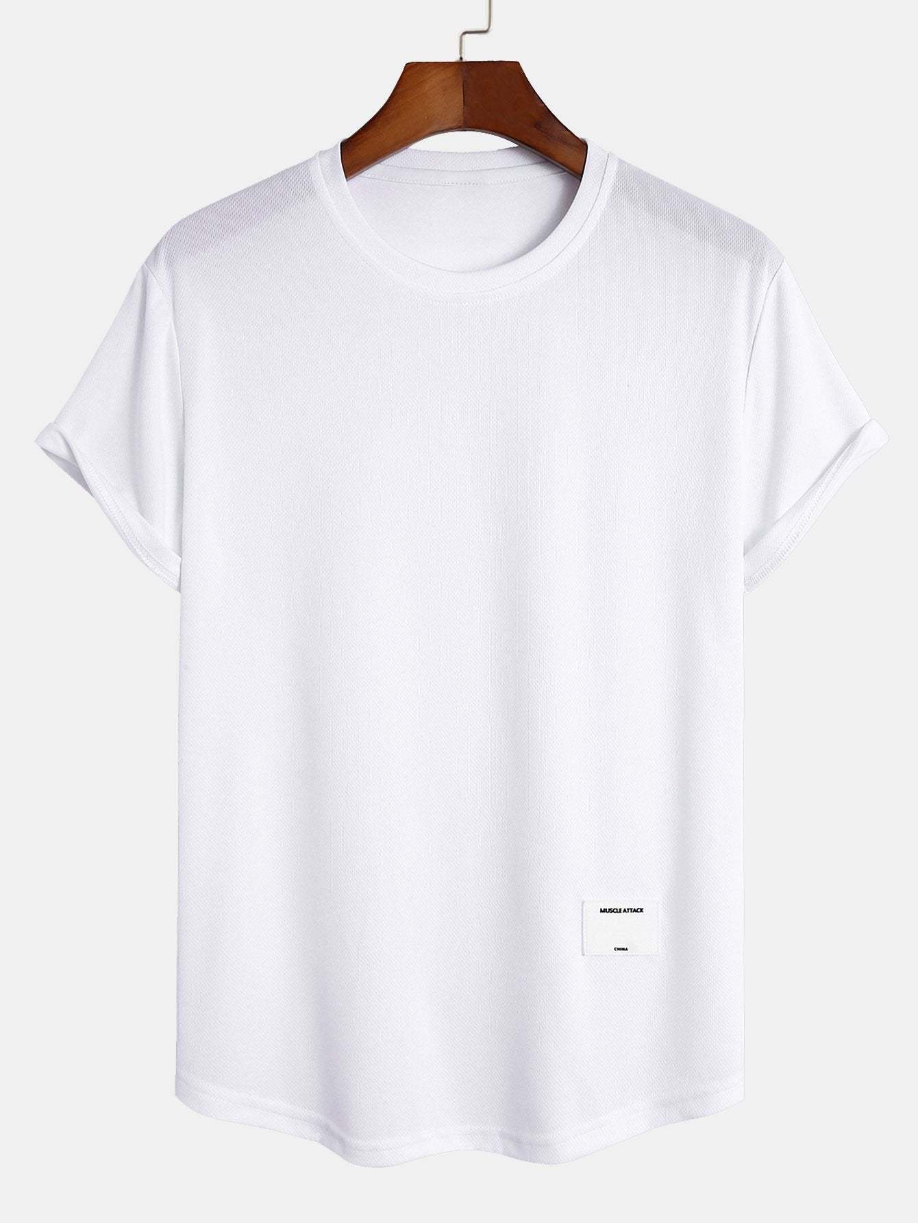 Muscle Fit Arc Hem Mesh T-Shirt-Mitchell Shoes