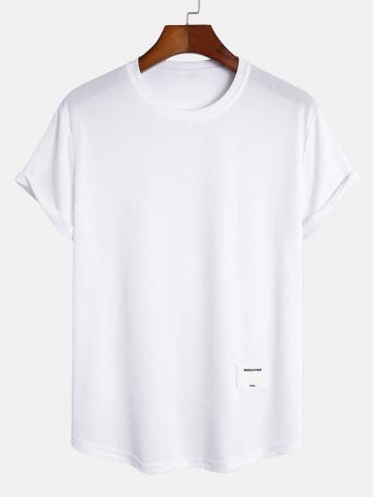Muscle Fit Arc Hem Mesh T-Shirt-Mitchell Shoes
