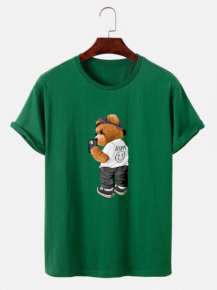 Selfie Bear Print Print T-Shirt-Mitchell Shoes