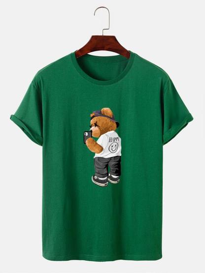 Selfie Bear Print Print T-Shirt-Mitchell Shoes