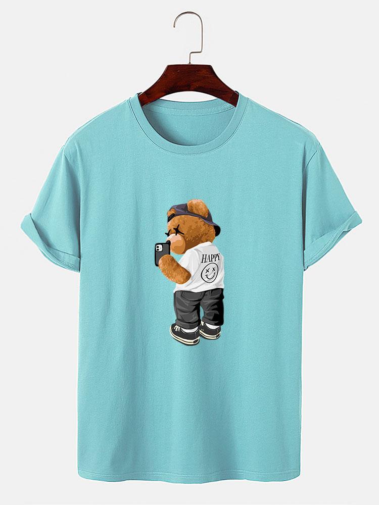 Selfie Bear Print Print T-Shirt-Mitchell Shoes