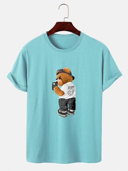 Selfie Bear Print Print T-Shirt-Mitchell Shoes