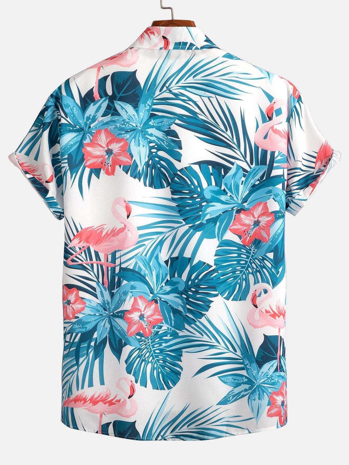 Flamingo Tropical Print Button Up Shirt & Shorts-Mitchell Shoes