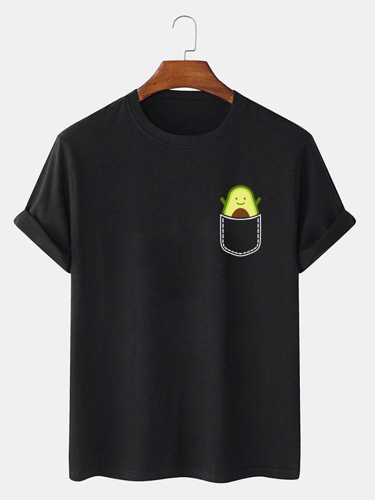 Pocket Avocado Print T-Shirt-Mitchell Shoes