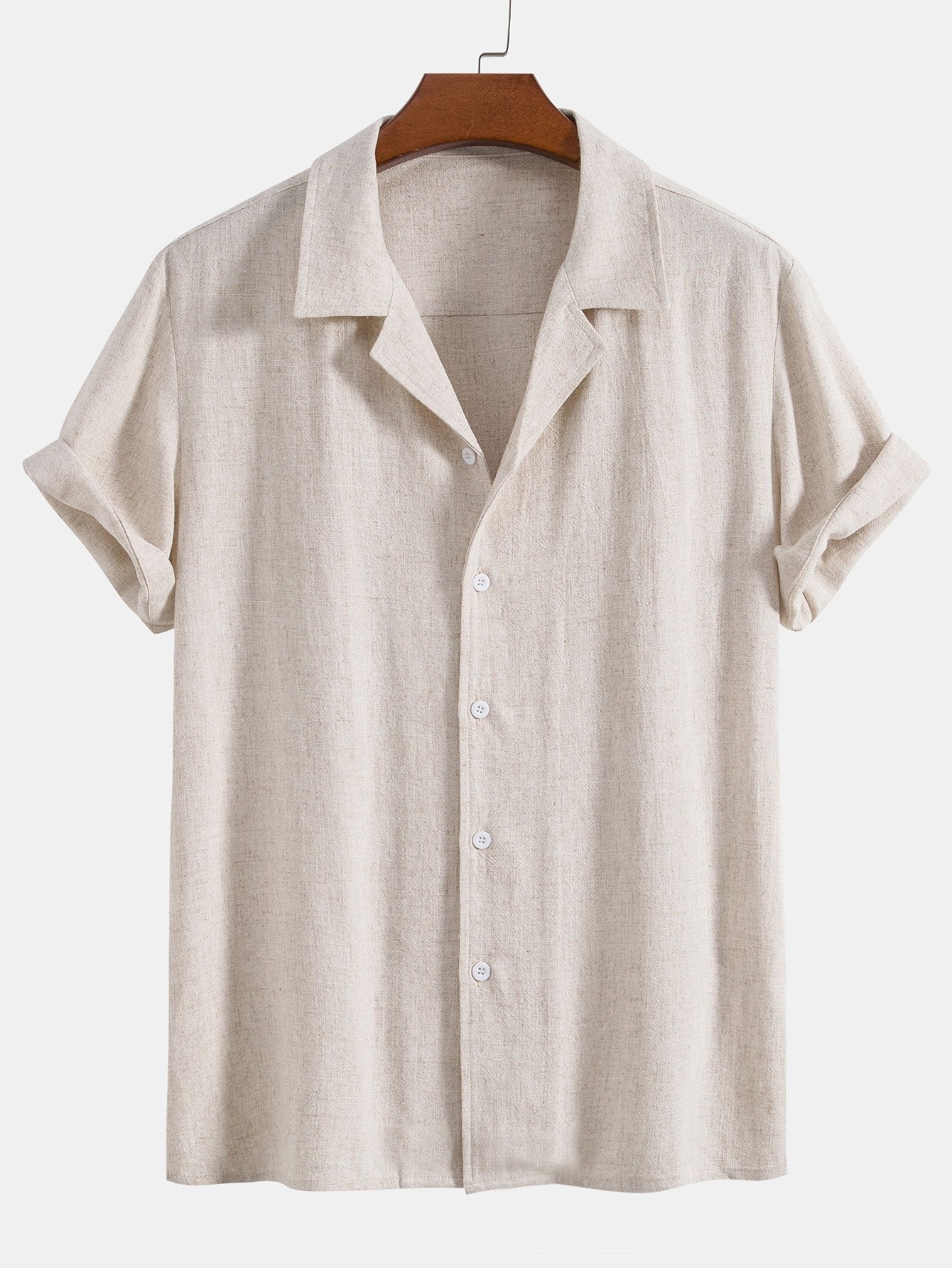Linen Rayon Blend Cuban Shirt & Linen Cotton Blend Drawstring Shorts-Mitchell Shoes