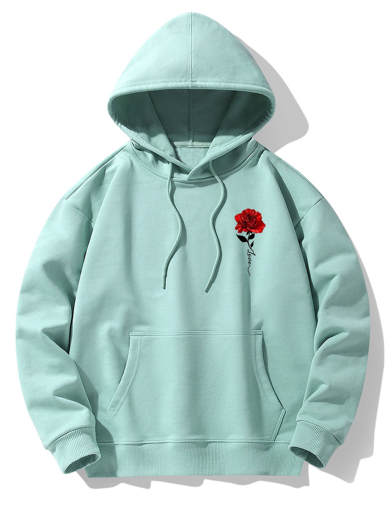 Rose Print Cotton Blend Hoodie & Jogger Pants-Mitchell Shoes