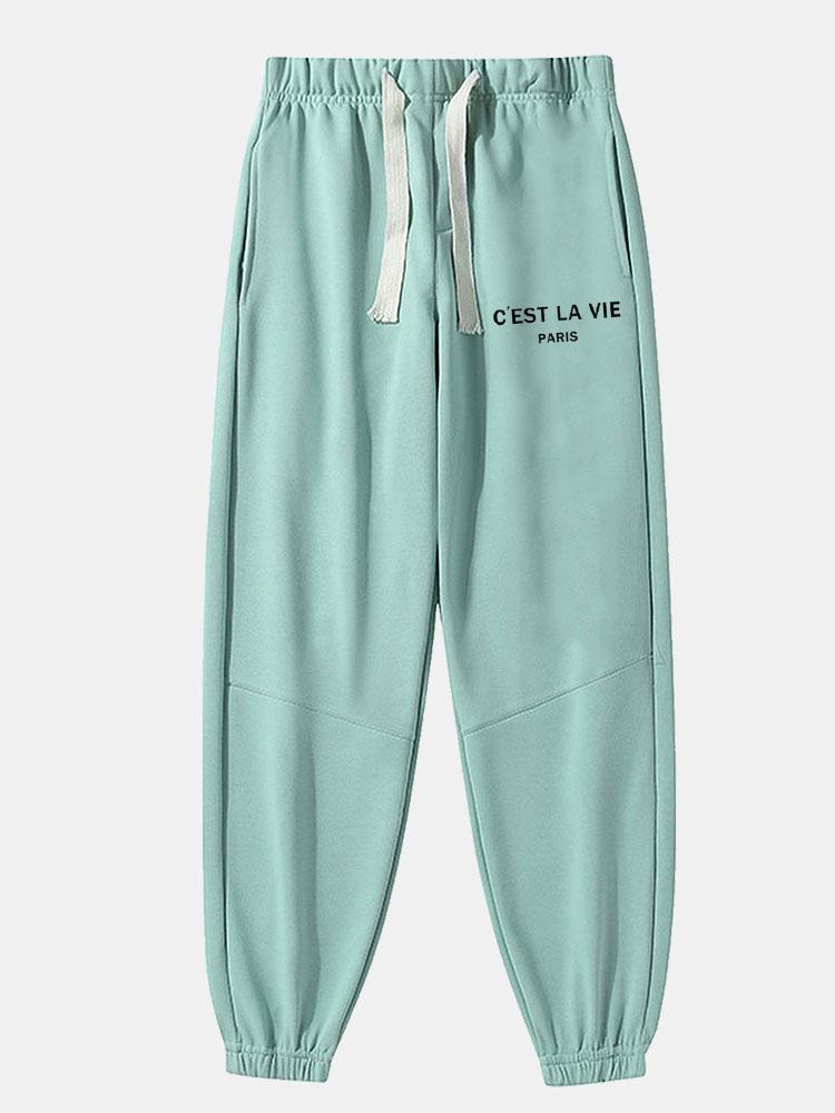 Paris Print Cotton Blend Jogger Pants-Mitchell Shoes