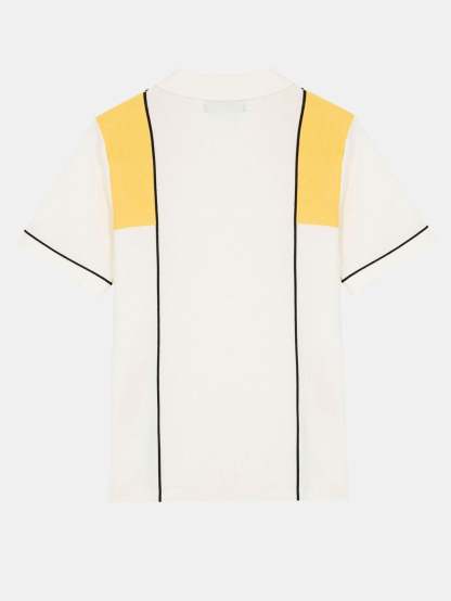 Striped Color Block Short Sleeve Sweater Polo-Mitchell Shoes