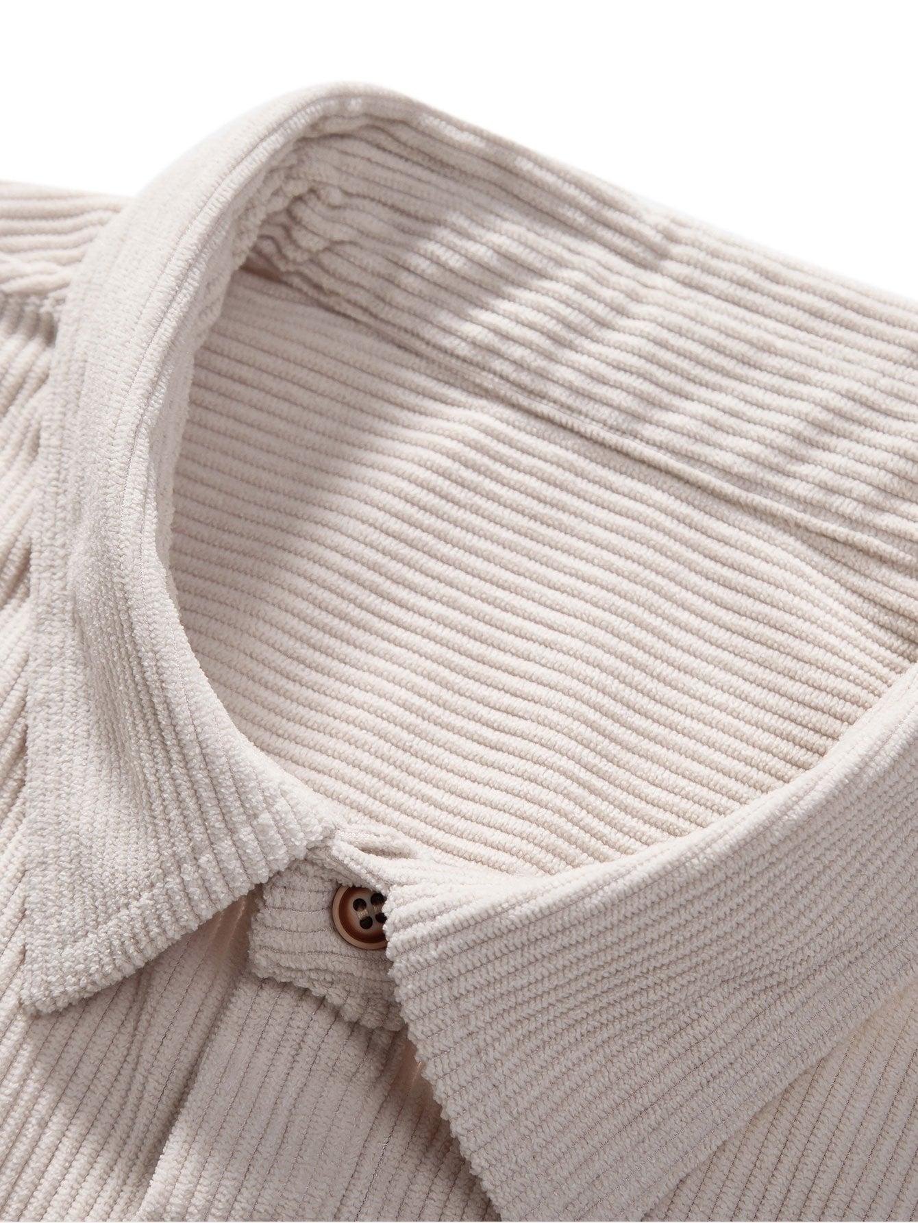 Long Sleeve Polo Collar Corduroy Shirt-Mitchell Shoes