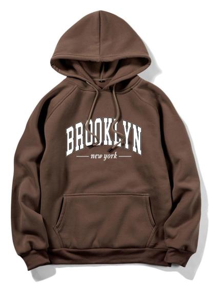 Brooklyn Letter Print Hoodie-Mitchell Shoes