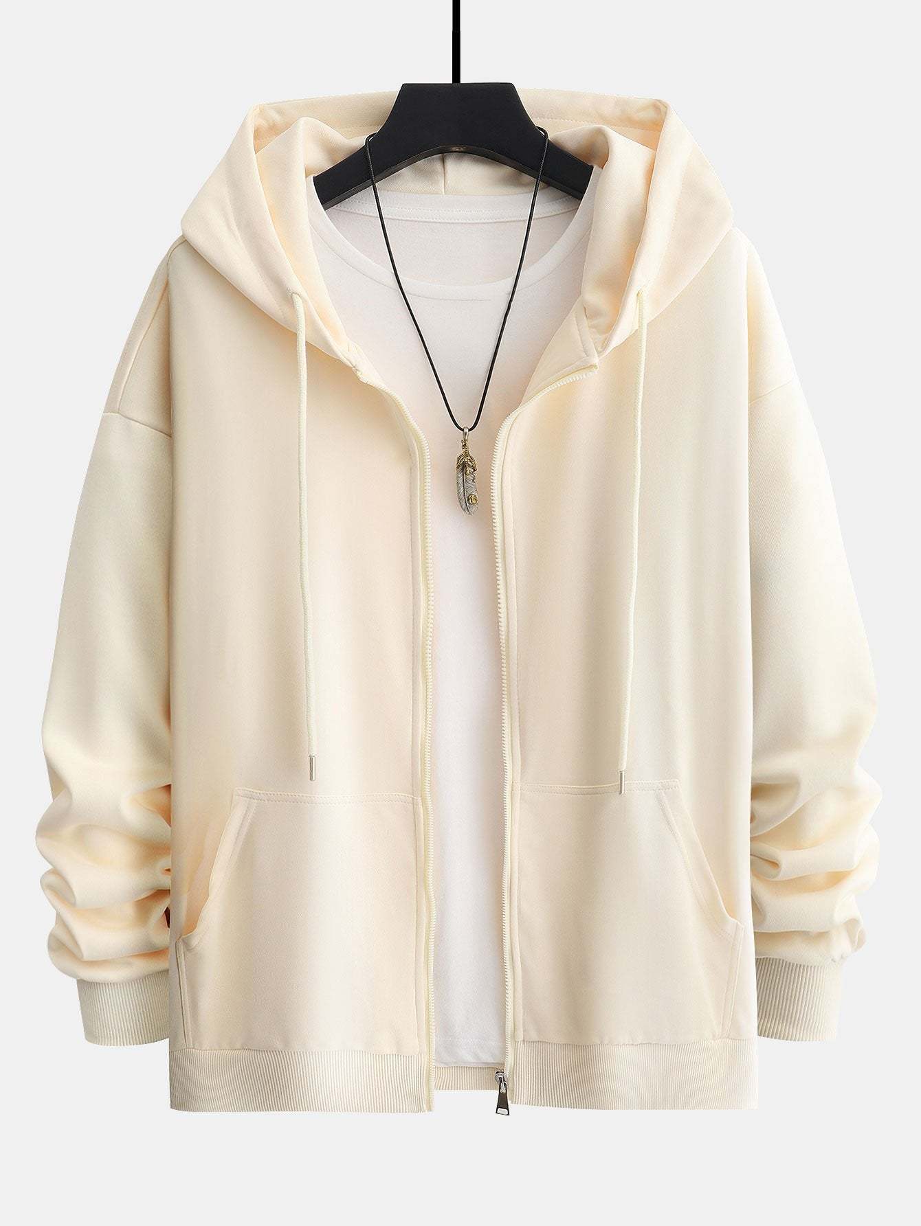 Basic Relax Fit Zip Hoodie-Mitchell Shoes