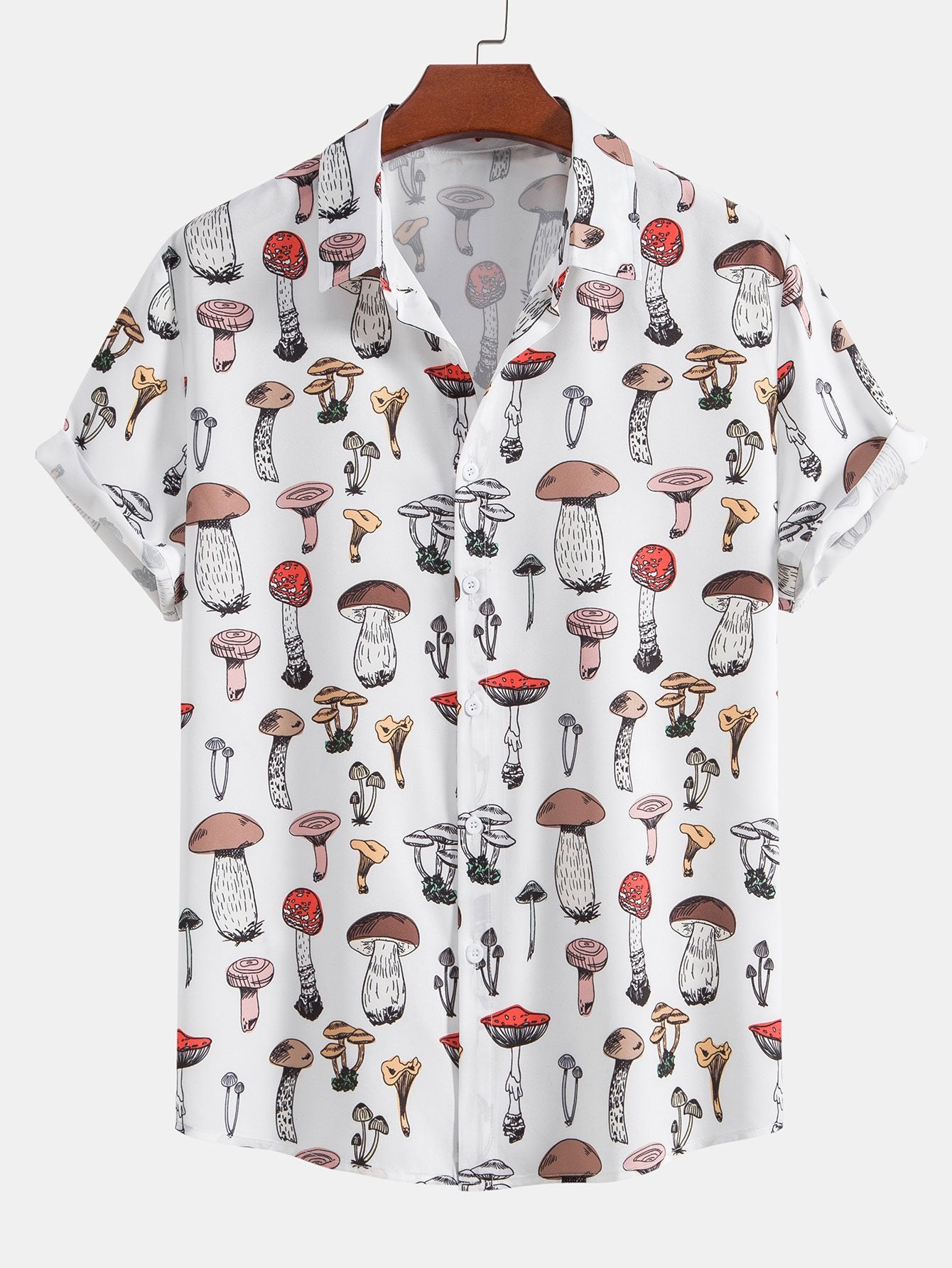 Mushroom Print Button Up Shirt-Mitchell Shoes