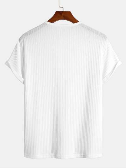 Muscle Fit Ribbed Henley Shirt-Mitchell Shoes