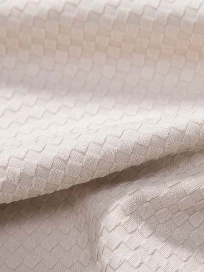 Knit Checkerboard Jacquard Polo Shirt-Mitchell Shoes