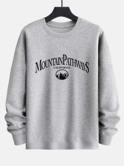 Mountain Pathways Print Relax Fit Sweatshirt-Mitchell Shoes