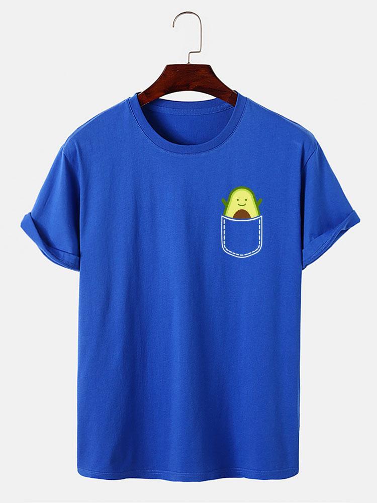 Pocket Avocado Print T-Shirt-Mitchell Shoes