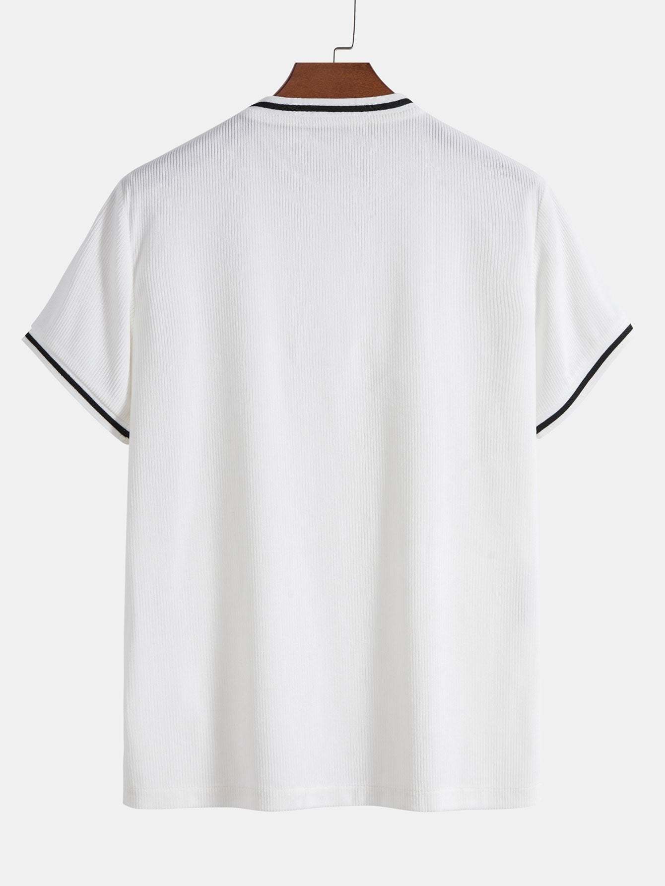 Short Sleeve Stretch Corduroy Ringer T-Shirt & Corduroy Shorts-Mitchell Shoes