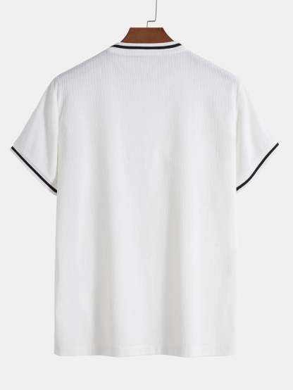 Short Sleeve Stretch Corduroy Ringer T-Shirt & Corduroy Shorts-Mitchell Shoes