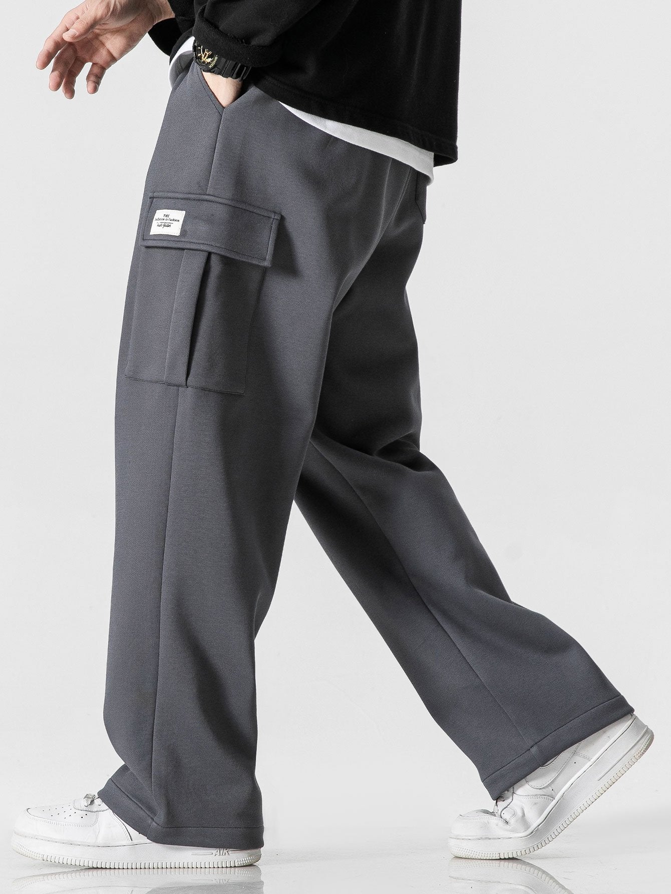 Relax Fit Straight Leg Jersey Cargo Pants-Mitchell Shoes
