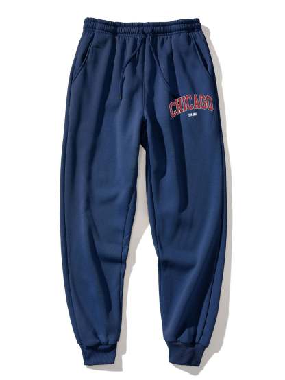 Chicago Letter Print Hoodie & Jogger Pants-Mitchell Shoes