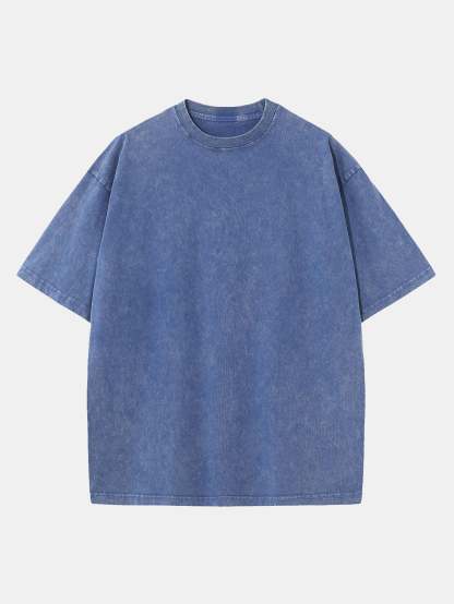 Washed Distressed Drop Shoulder T-Shirt-Mitchell Shoes