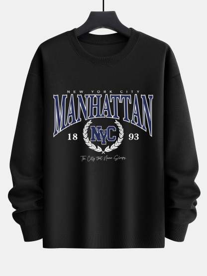 Manhattan Varsity Print Relax Fit Sweatshirt-Mitchell Shoes