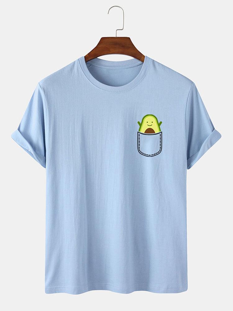 Pocket Avocado Print T-Shirt-Mitchell Shoes