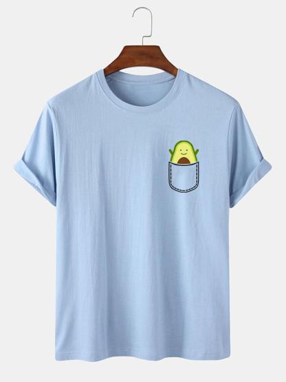 Pocket Avocado Print T-Shirt-Mitchell Shoes