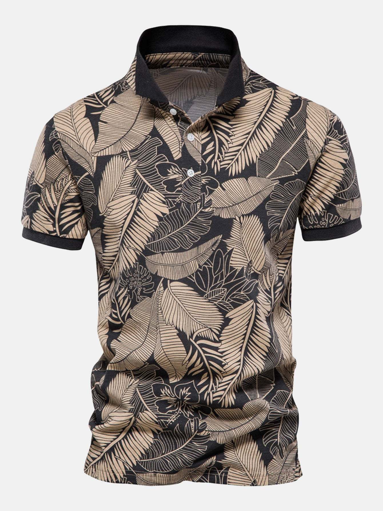 Tropical Print Polo Shirt-Mitchell Shoes