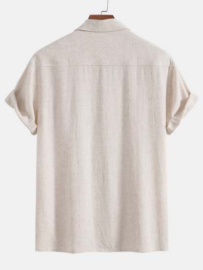Linen Rayon Blend Cuban Shirt-Mitchell Shoes