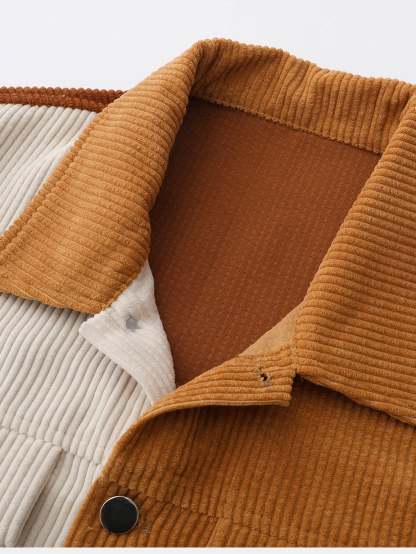 Color Block Corduroy Jacket-Mitchell Shoes