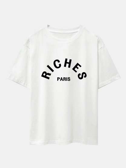 Riches Paris Print Oversize T-Shirt-Mitchell Shoes