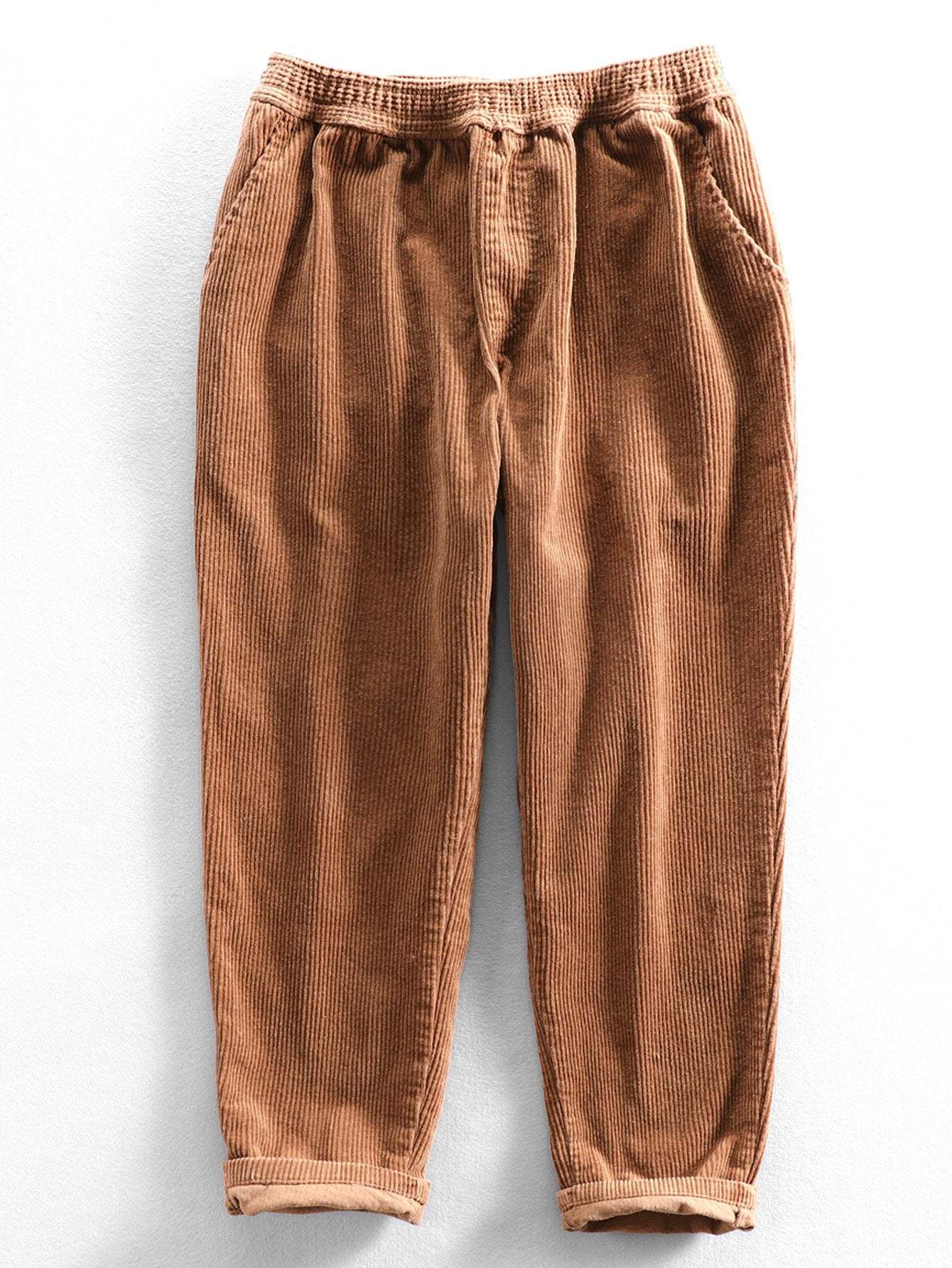 Cotton Corduroy Cropped Pants-Mitchell Shoes