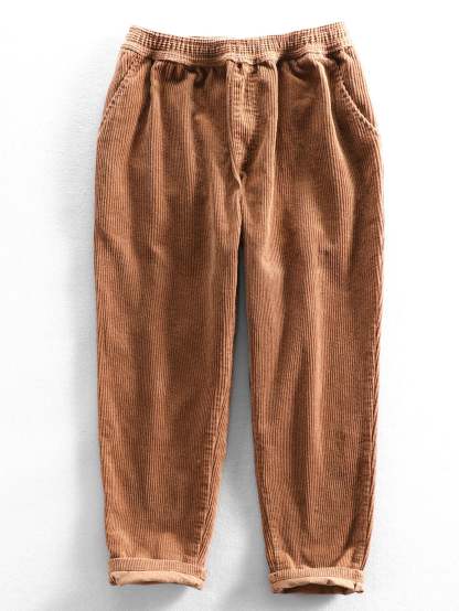 Cotton Corduroy Cropped Pants-Mitchell Shoes