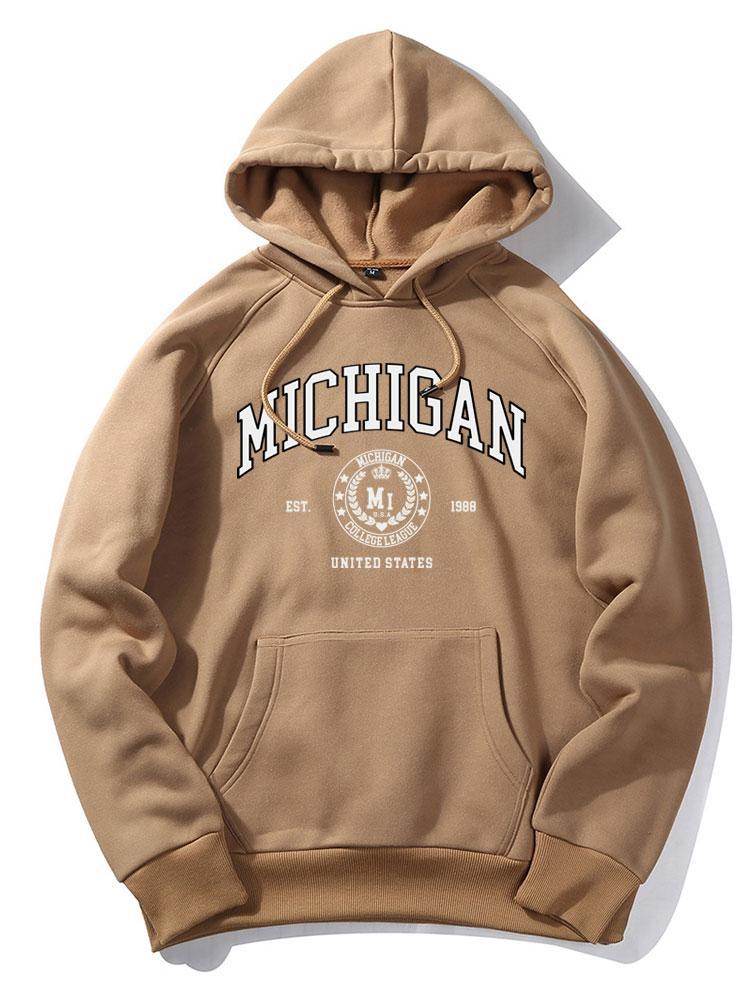 Michigan Varsity Print Hoodie-Mitchell Shoes