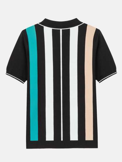 Striped Zip Sweater Polo-Mitchell Shoes