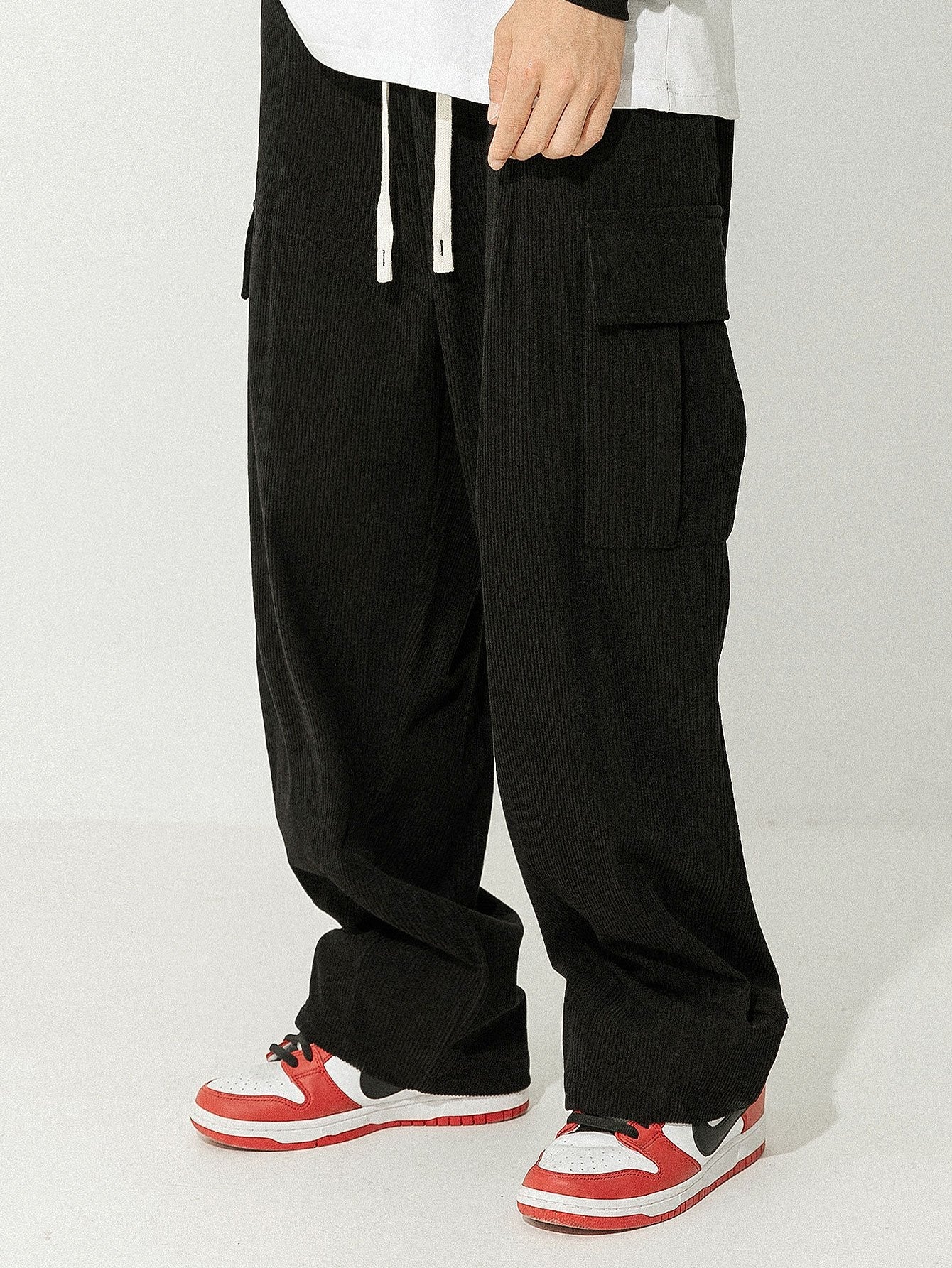 Los Angeles Print Heavy Weight Oversize T-Shirt & Loose Fit Corduroy Cargo Pants-Mitchell Shoes