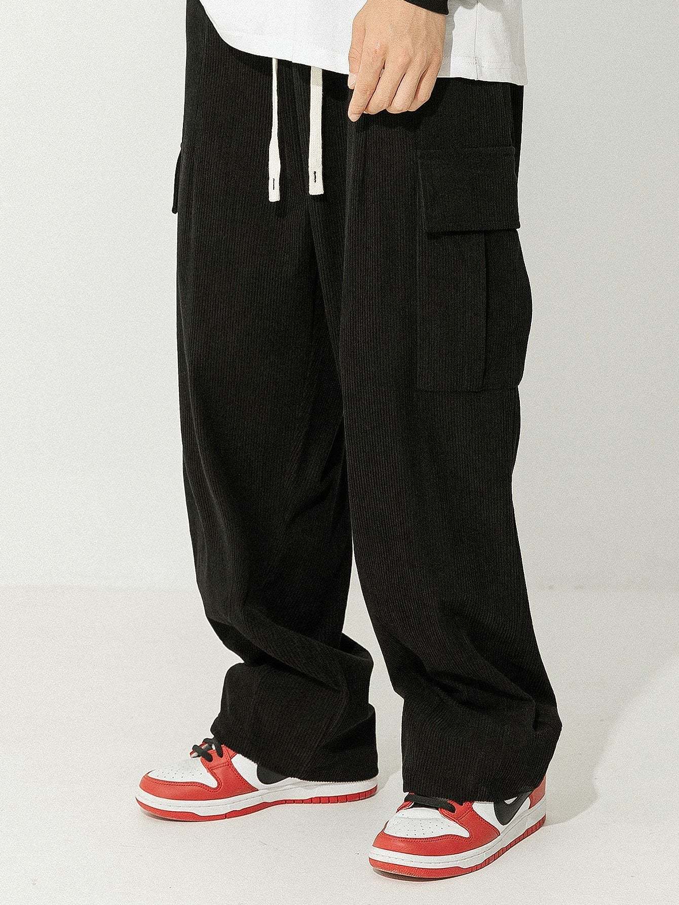 Los Angeles Print Heavy Weight Oversize T-Shirt & Loose Fit Corduroy Cargo Pants-Mitchell Shoes