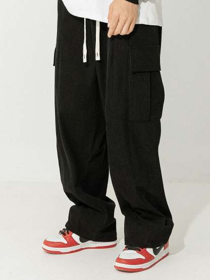 Los Angeles Print Heavy Weight Oversize T-Shirt & Loose Fit Corduroy Cargo Pants-Mitchell Shoes