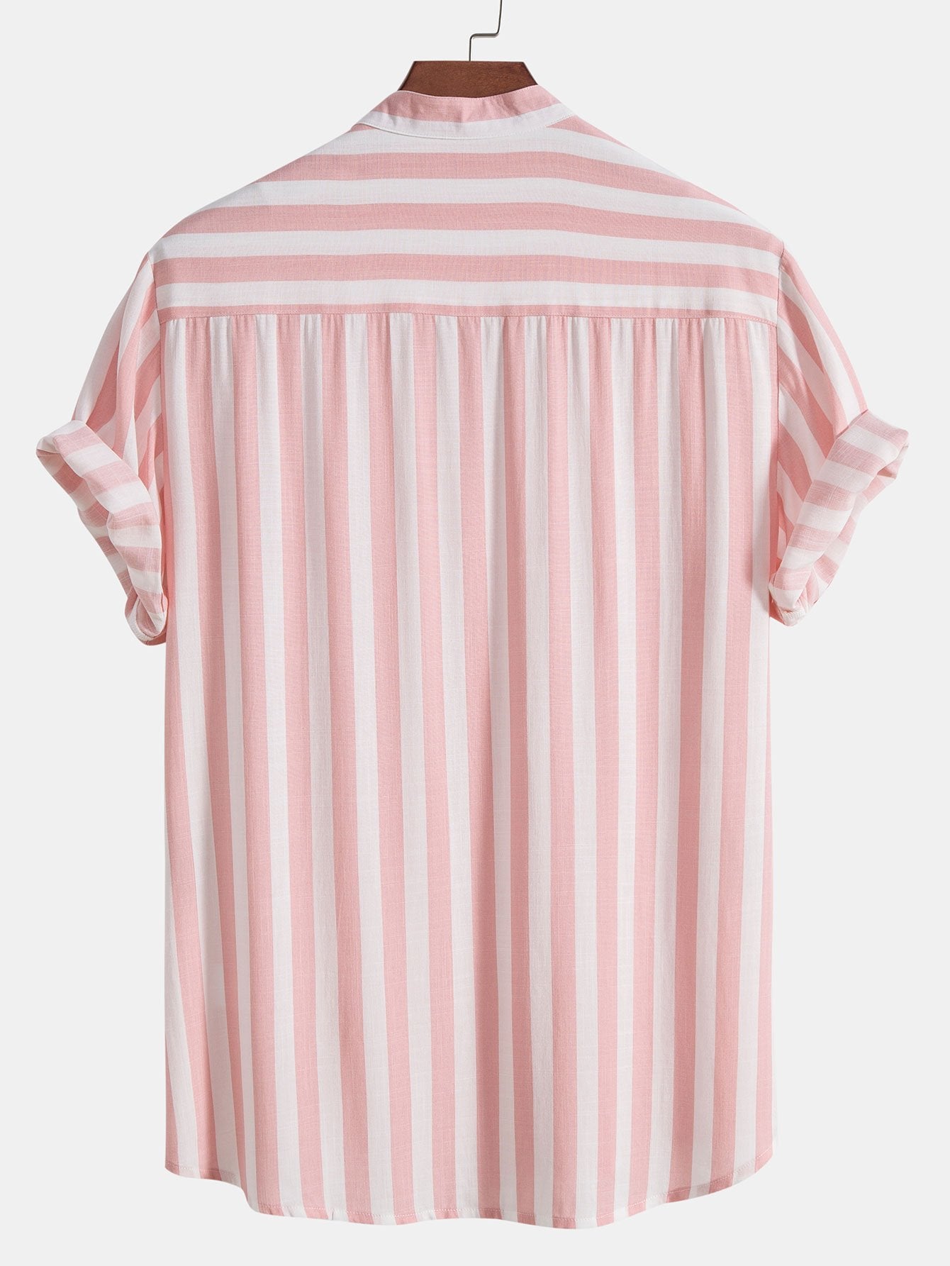 Striped Stand Collar Shirt-Mitchell Shoes