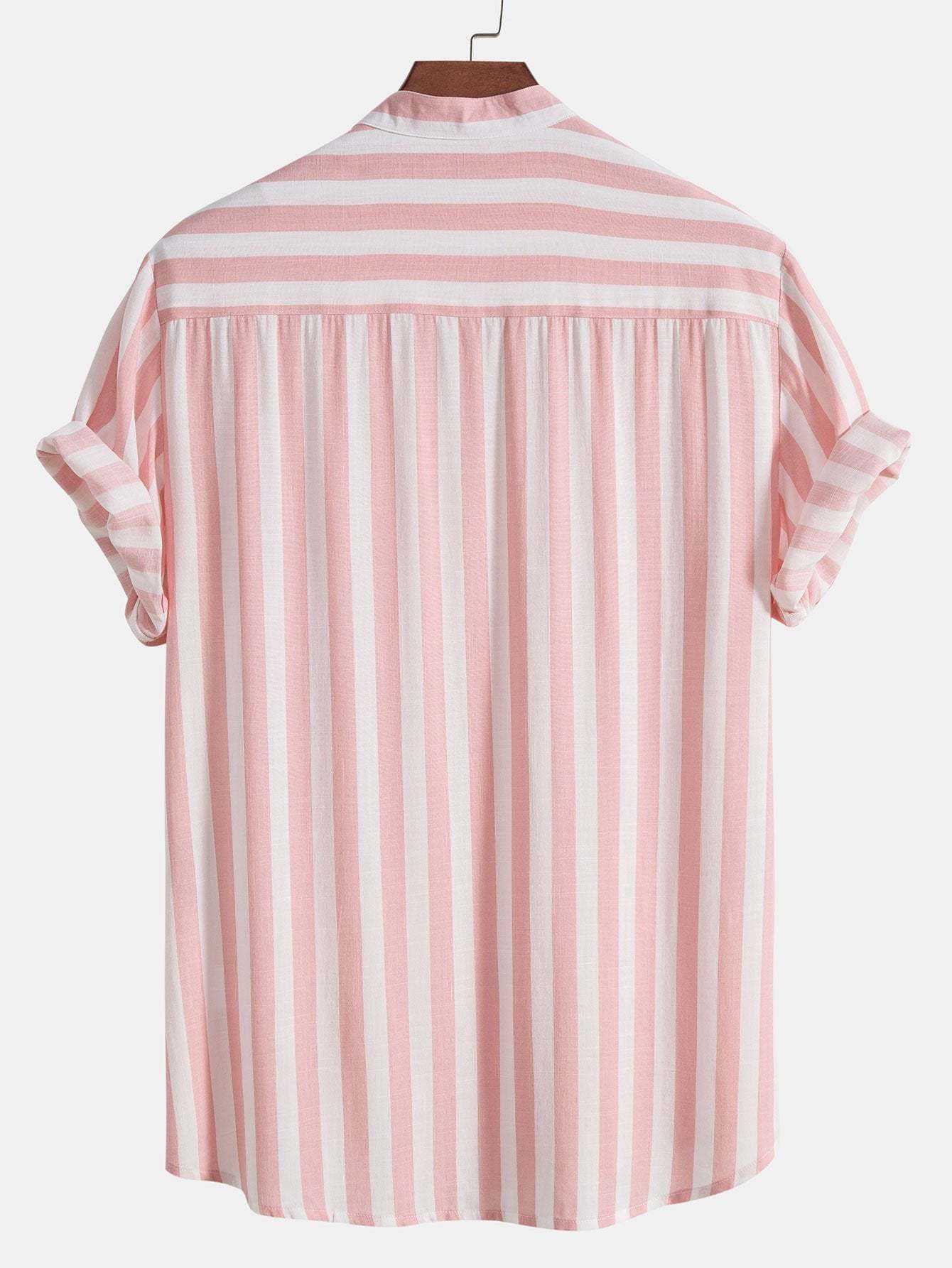 Striped Stand Collar Shirt-Mitchell Shoes