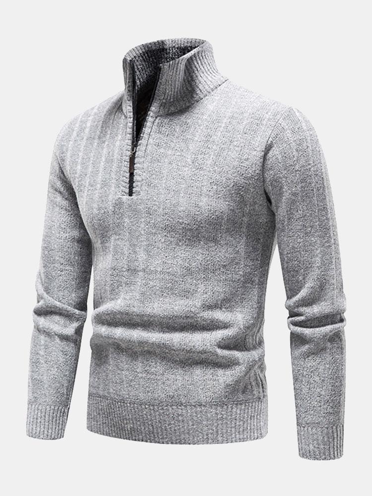 Textured Quarter Zip Sweater-Mitchell Shoes