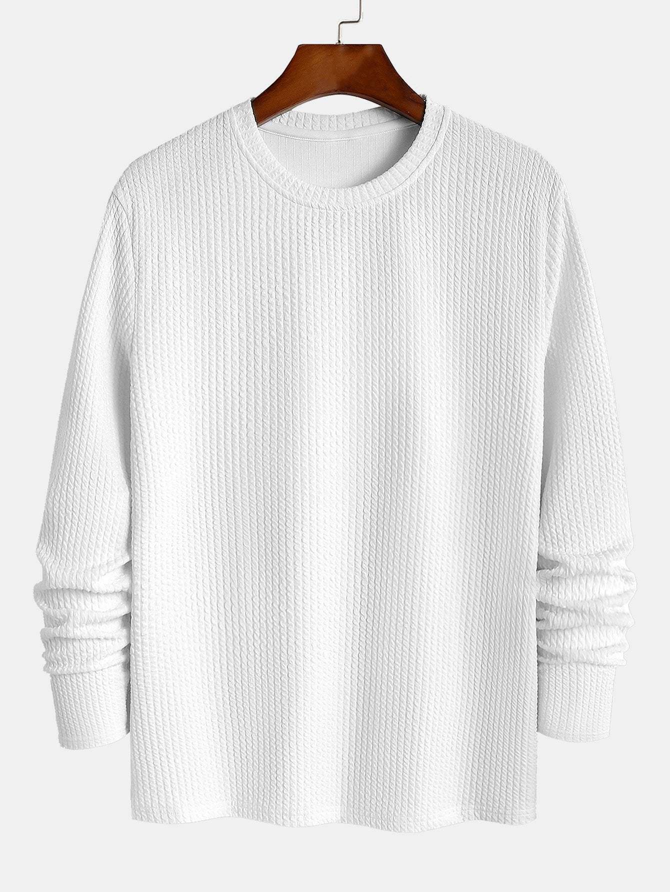 Long Sleeved Muscle Fit Ribbed T-Shirt-Mitchell Shoes