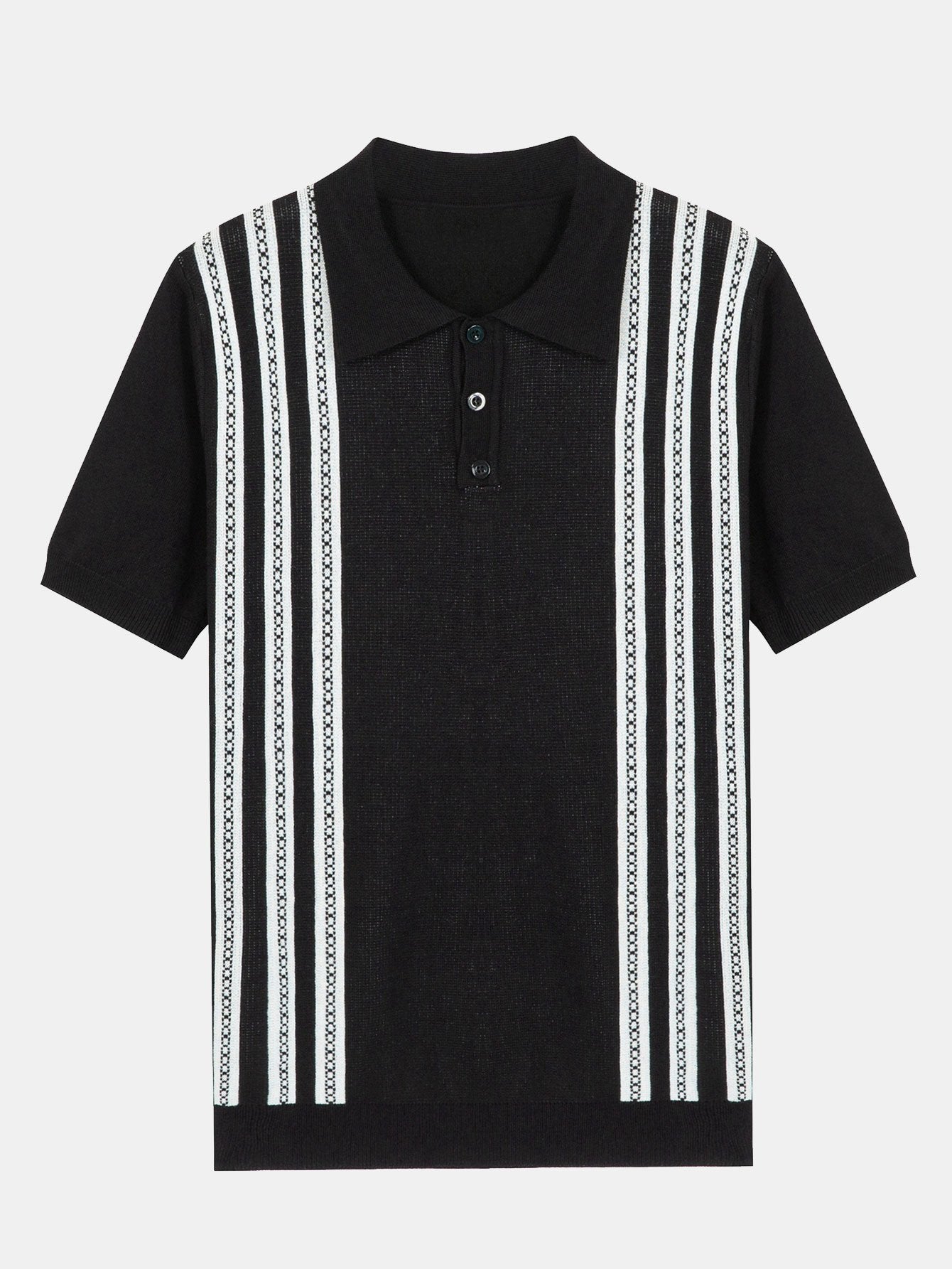 Striped Short Sleeve Sweater Polo-Mitchell Shoes