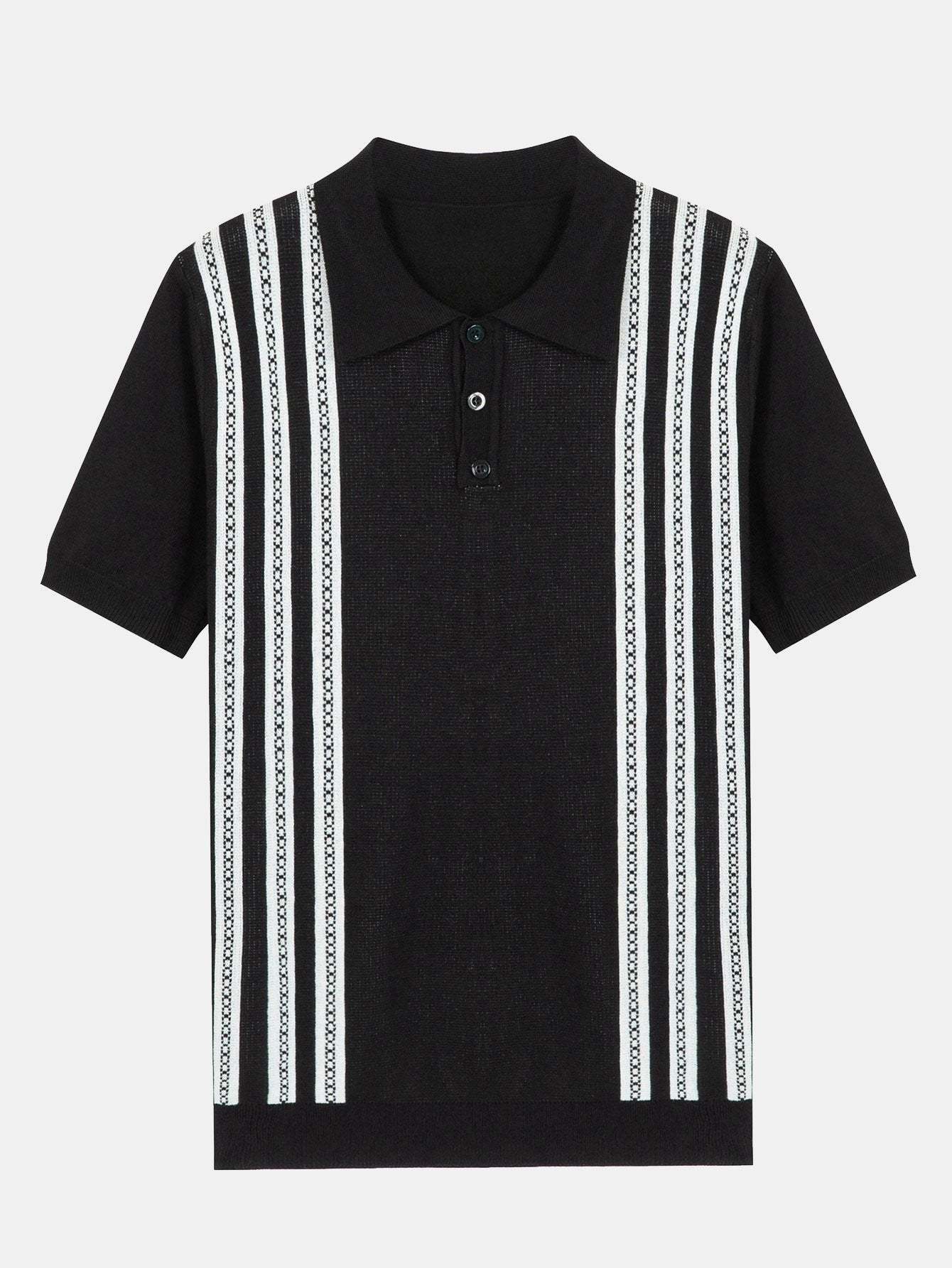 Striped Short Sleeve Sweater Polo-Mitchell Shoes