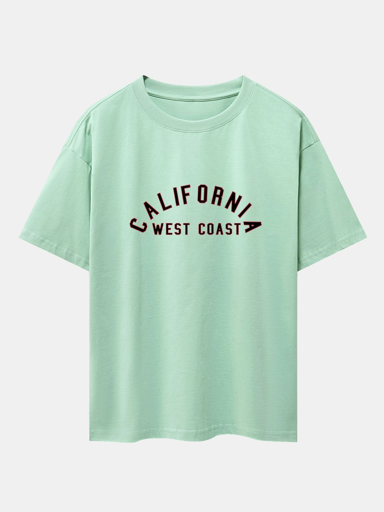 California Print Heavy Weight Drop Shoulder Oversize T-Shirt-Mitchell Shoes
