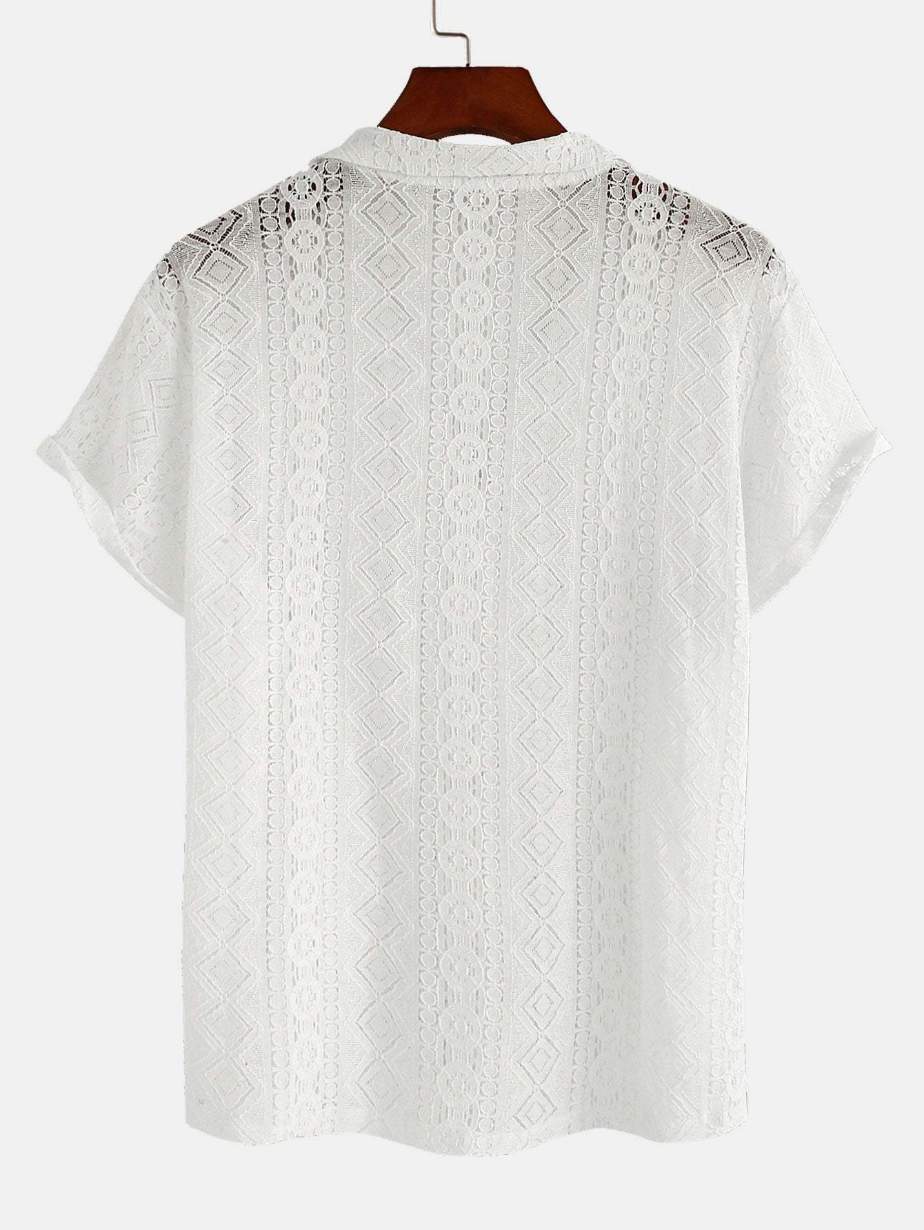 Geometry Textured Cuban Shirt-Mitchell Shoes