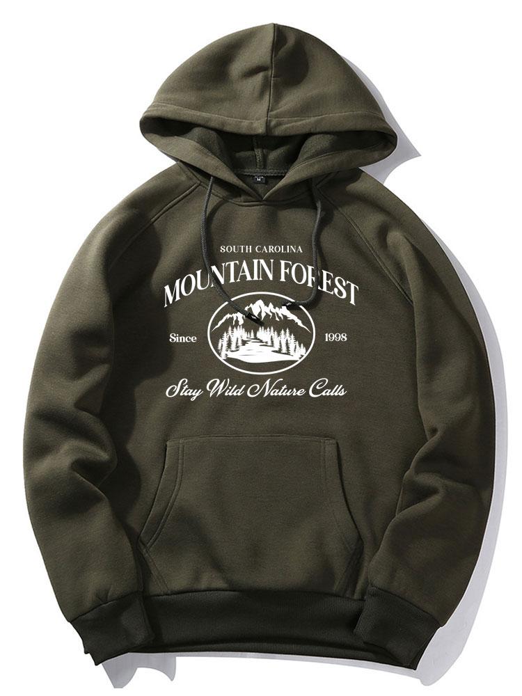 Mountain Slogan Print Hoodie-Mitchell Shoes